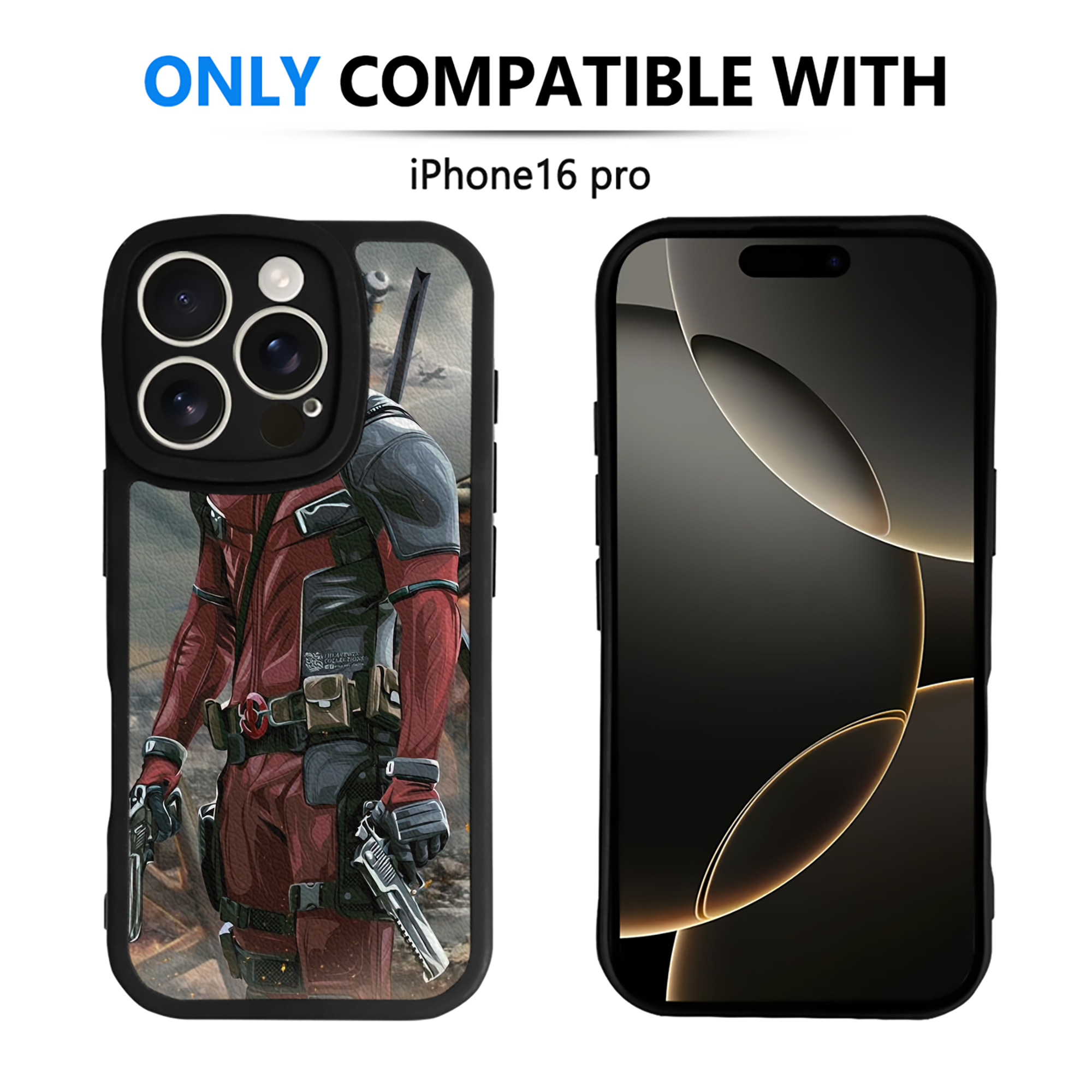（画像用） Deadpool デッドプール 【iPhone 16シリーズ対応】シリコンスマホケース（レザー調） 材質：シリコン